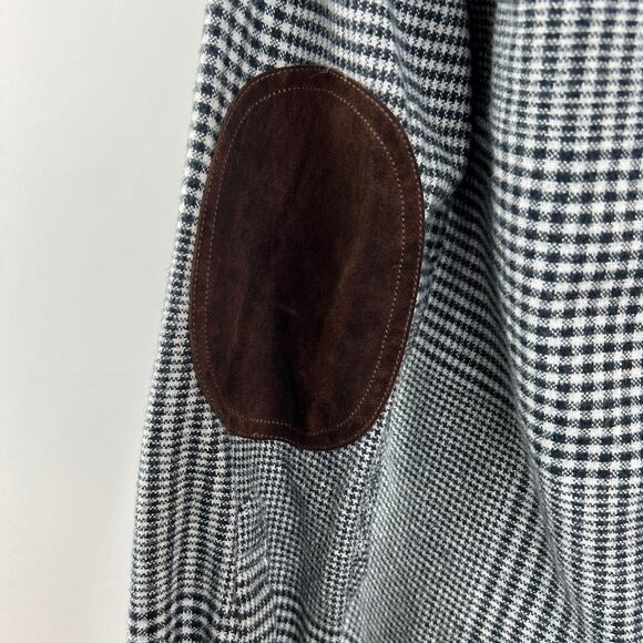 J. Crew Gray Houndstooth Long Sleeve Button-Down Elbow Patch Shirt Size XS - Picture 6 of 9